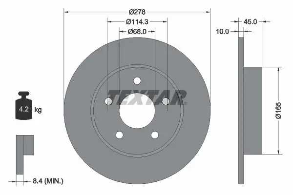 Bremsscheibe TEXTAR 92125703