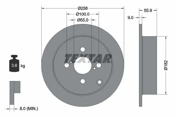 Bremsscheibe TEXTAR 92126103