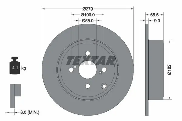 Bremsscheibe TEXTAR 92126303