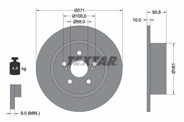 Bremsscheibe TEXTAR 92126503 Bild Bremsscheibe TEXTAR 92126503