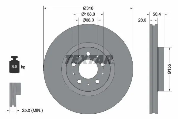 Bremsscheibe TEXTAR 92126603