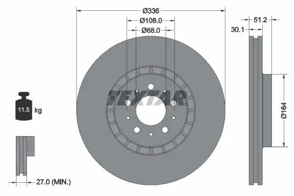 Bremsscheibe TEXTAR 92126705