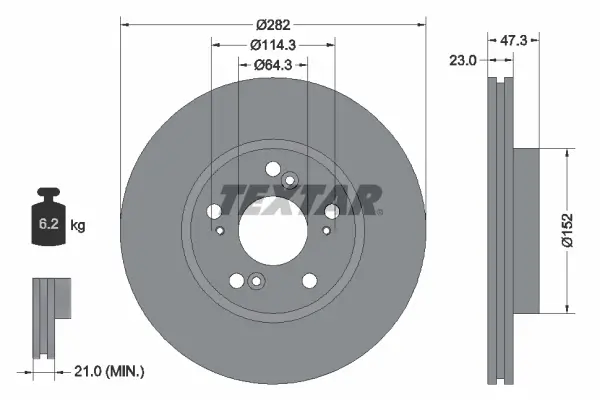 Bremsscheibe Vorderachse TEXTAR 92128400