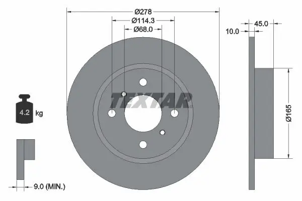 Bremsscheibe TEXTAR 92128700 Bild Bremsscheibe TEXTAR 92128700