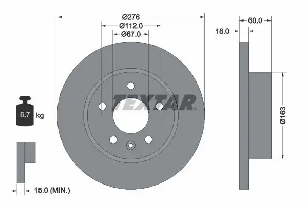 Bremsscheibe TEXTAR 92129203 Bild Bremsscheibe TEXTAR 92129203