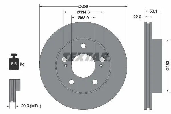 Bremsscheibe TEXTAR 92129800