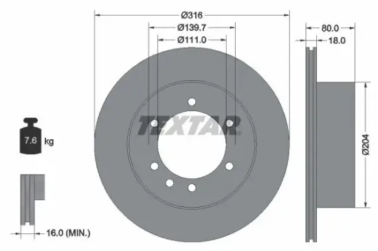 Bremsscheibe TEXTAR 92129900 Bild Bremsscheibe TEXTAR 92129900