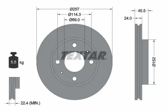 Bremsscheibe TEXTAR 92130800 Bild Bremsscheibe TEXTAR 92130800