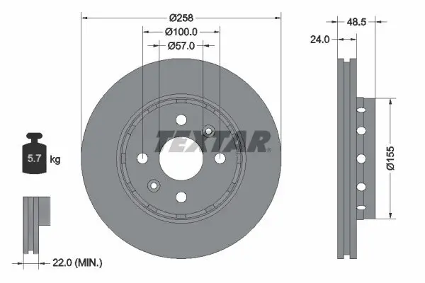 Bremsscheibe TEXTAR 92131100