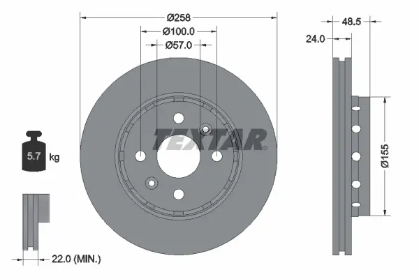 Bremsscheibe Vorderachse TEXTAR 92131100