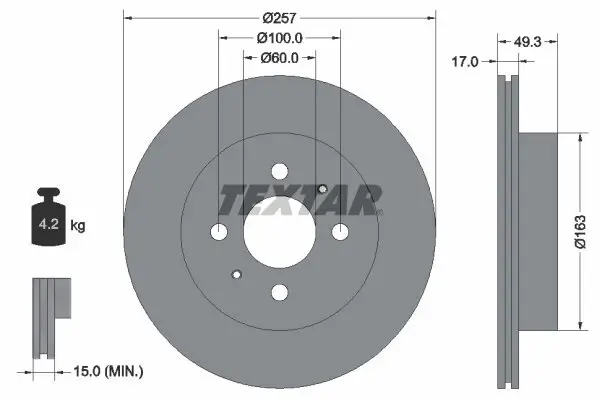 Bremsscheibe TEXTAR 92131200