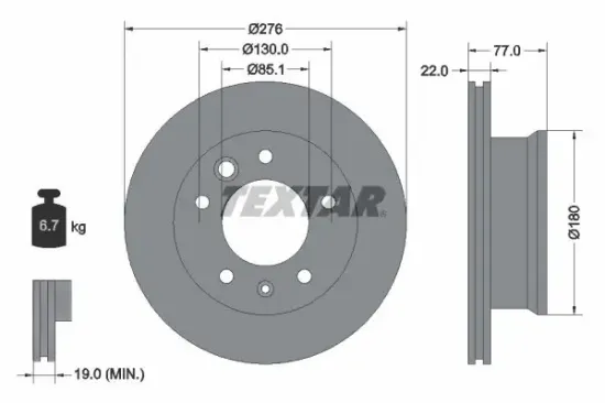 Bremsscheibe TEXTAR 92131503 Bild Bremsscheibe TEXTAR 92131503