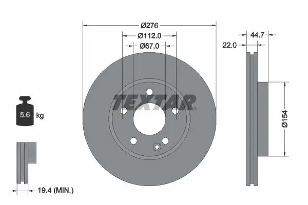 Bremsscheibe TEXTAR 92131903 Bild Bremsscheibe TEXTAR 92131903