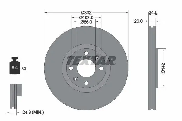 Bremsscheibe TEXTAR 92133203