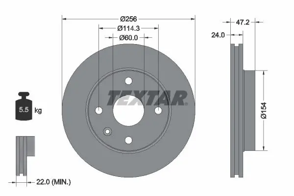 Bremsscheibe Vorderachse TEXTAR 92133500