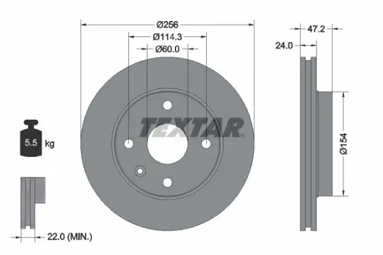 Bremsscheibe Vorderachse TEXTAR 92133500 Bild Bremsscheibe Vorderachse TEXTAR 92133500