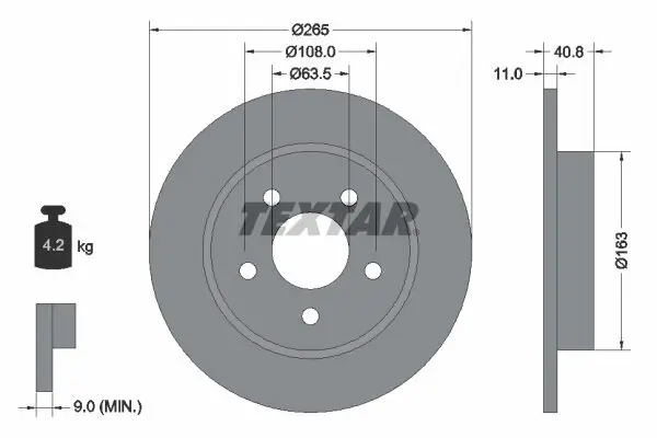 Bremsscheibe TEXTAR 92133703