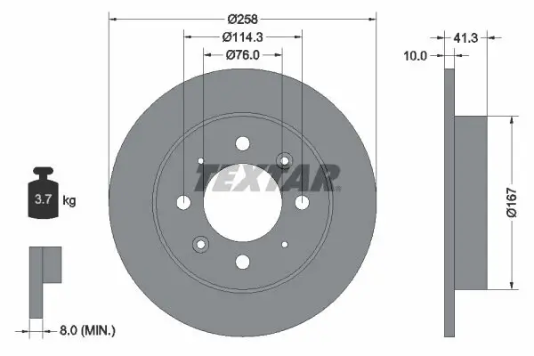 Bremsscheibe Hinterachse TEXTAR 92134303