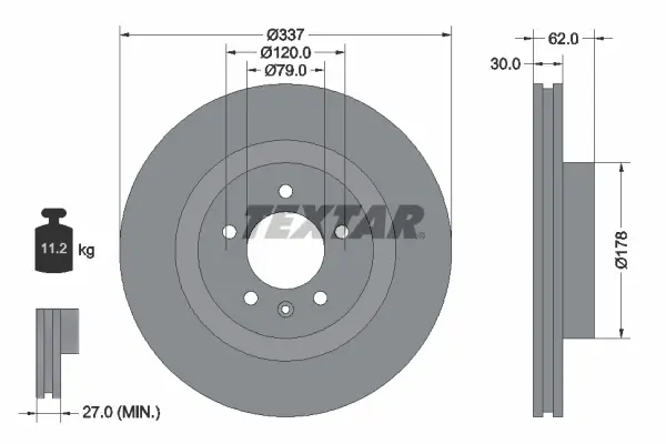 Bremsscheibe Vorderachse TEXTAR 92134603