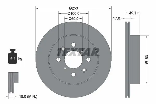 Bremsscheibe TEXTAR 92135303