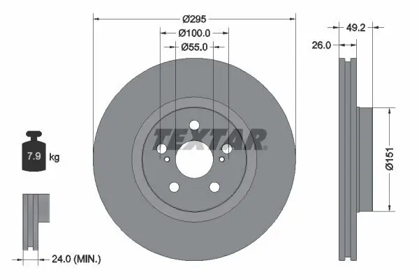 Bremsscheibe TEXTAR 92135603