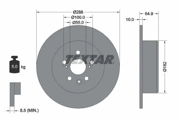 Bremsscheibe TEXTAR 92135903