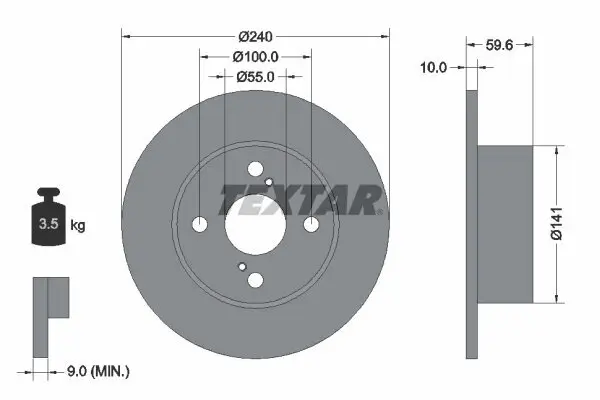 Bremsscheibe TEXTAR 92136000