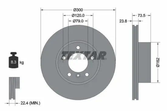 Bremsscheibe Vorderachse TEXTAR 92137705 Bild Bremsscheibe Vorderachse TEXTAR 92137705