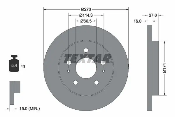 Bremsscheibe Vorderachse TEXTAR 92138200