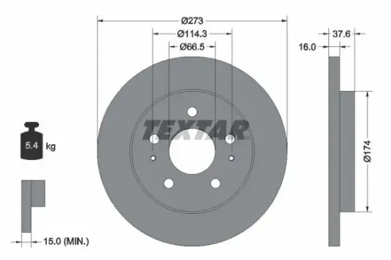 Bremsscheibe Vorderachse TEXTAR 92138200 Bild Bremsscheibe Vorderachse TEXTAR 92138200