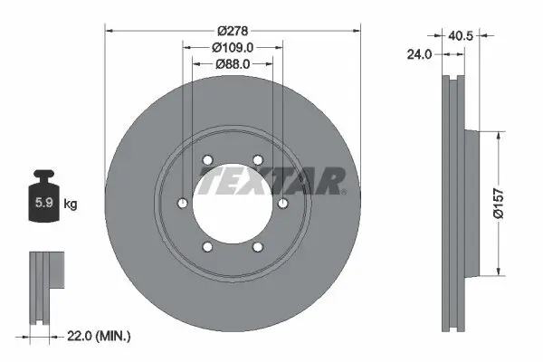 Bremsscheibe Vorderachse TEXTAR 92138400