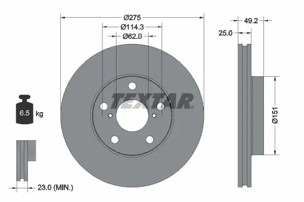 Bremsscheibe Vorderachse TEXTAR 92139703
