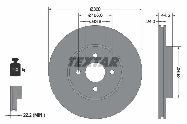 Bremsscheibe TEXTAR 92139903