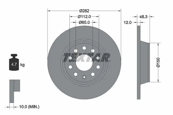 Bremsscheibe TEXTAR 92140800