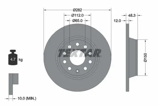 Bremsscheibe TEXTAR 92140800 Bild Bremsscheibe TEXTAR 92140800