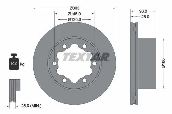 Bremsscheibe TEXTAR 93143400