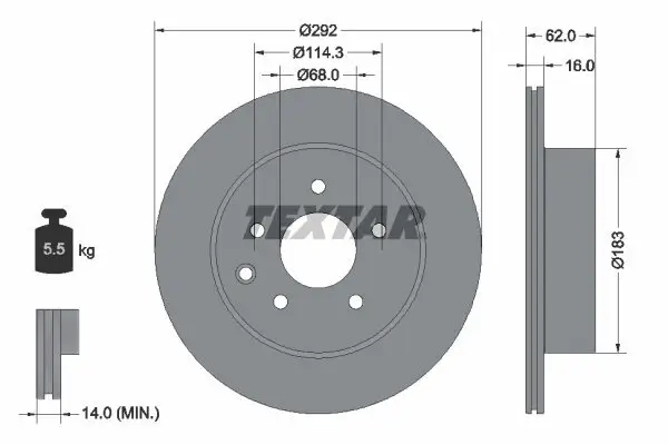 Bremsscheibe TEXTAR 92144003