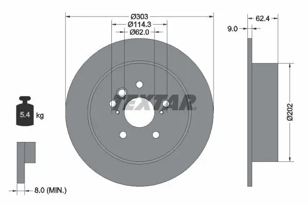 Bremsscheibe TEXTAR 92144103