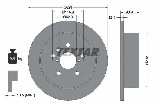 Bremsscheibe TEXTAR 92144203