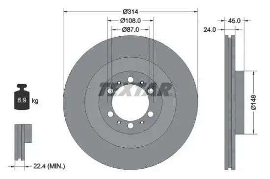 Bremsscheibe TEXTAR 92144803 Bild Bremsscheibe TEXTAR 92144803