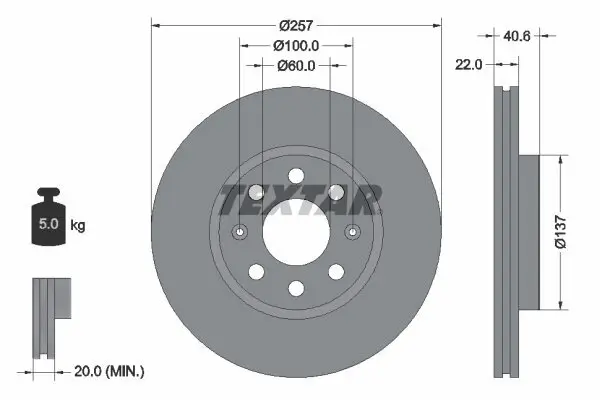 Bremsscheibe TEXTAR 92145703