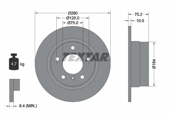 Bremsscheibe Hinterachse TEXTAR 92146003