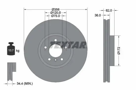 Bremsscheibe TEXTAR 92146203 Bild Bremsscheibe TEXTAR 92146203