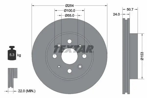 Bremsscheibe Vorderachse TEXTAR 92147000