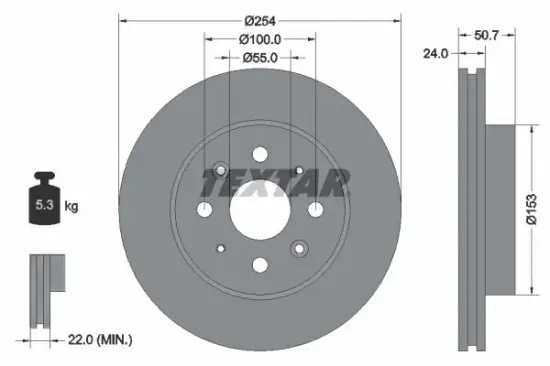 Bremsscheibe Vorderachse TEXTAR 92147000 Bild Bremsscheibe Vorderachse TEXTAR 92147000