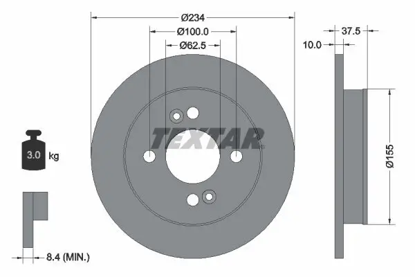 Bremsscheibe TEXTAR 92147203