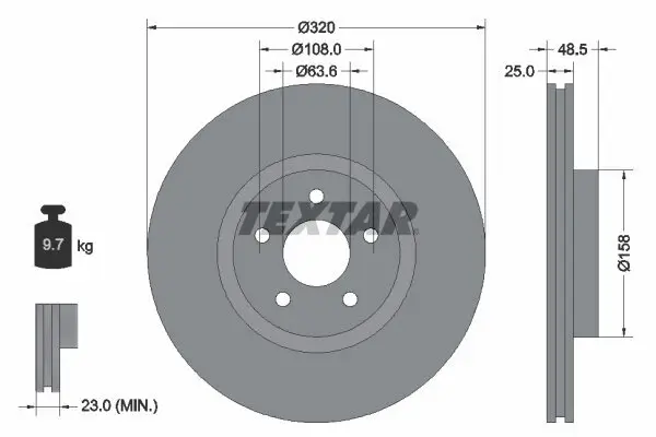 Bremsscheibe TEXTAR 92149105