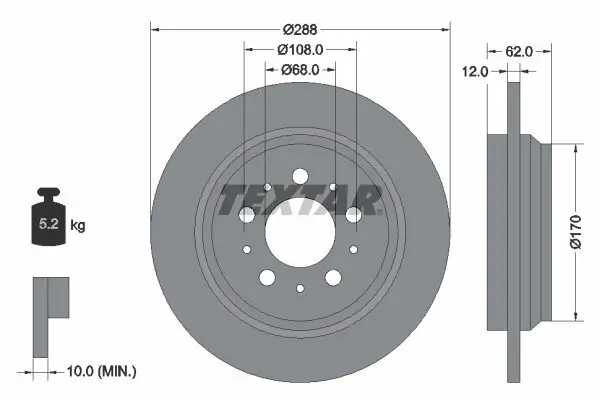 Bremsscheibe TEXTAR 92149203