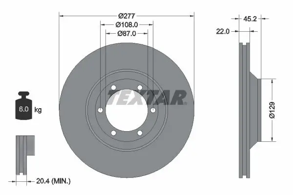 Bremsscheibe Vorderachse TEXTAR 92149400