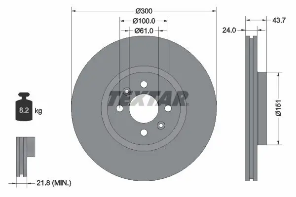 Bremsscheibe TEXTAR 92149503 Bild Bremsscheibe TEXTAR 92149503